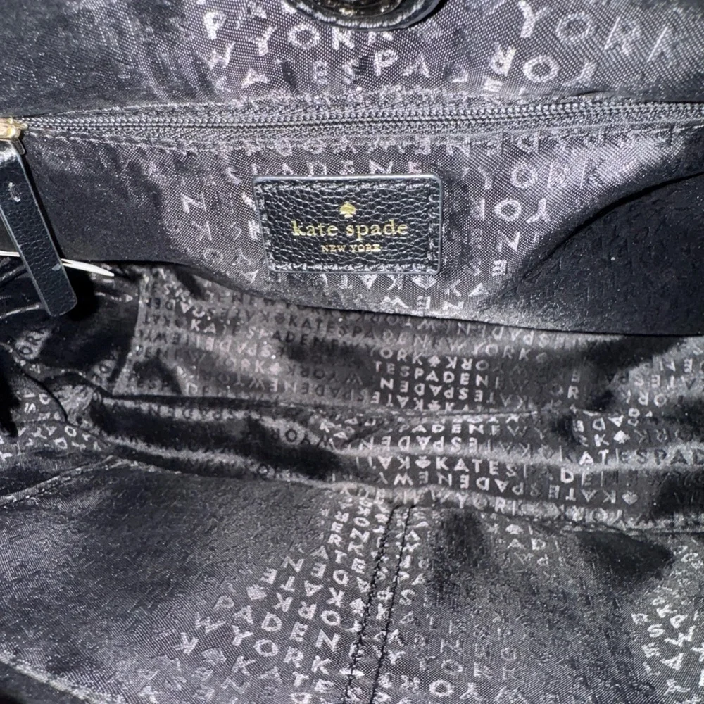 KATE SPADE NY Dawn Place Black Embellished Nylon Tote with Leather Trim NWOT - Picture 8 of 14